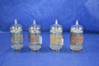 Strong Testing Match Quad Of Rca Clear Top 12au7grey Plates Audio Tubes