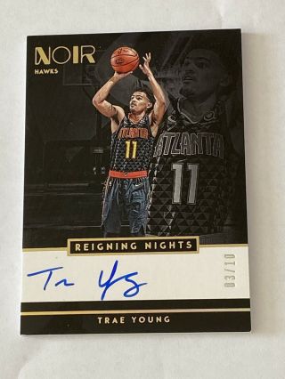 2018 - 19 Noir Reigning Nights Auto Trae Young 03/10 Gold