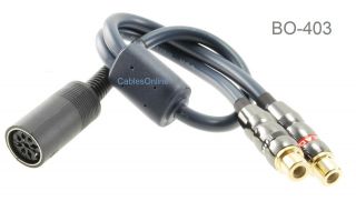 1ft Din - 8 Female To 2 - Rca Female Legacy Jumper Cable Audio Adapter