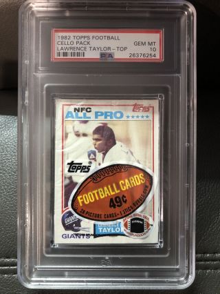 1982 Topps Football Cello Pack Lawrence Taylor Rookie On Top Psa 10 Gem