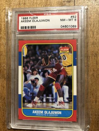 1986 Fleer Basketball Nr Set 131/132 Psa 8 Barkley Olajuwon Drexler Dumars