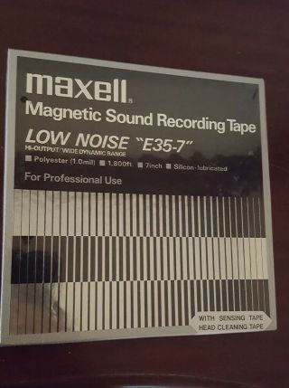 Nib - Maxell E35 - 7 Low Noise Reel To Reel Recording Tape 7 " - 1800ft