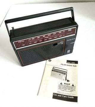 Vintage General Electric Fm - Am Portable Radio Model 7 - 2660d Partially