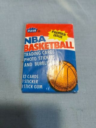 1986 - 87 Fleer Basketball Wax Pack W/ Michael Jordan Sticker On Back