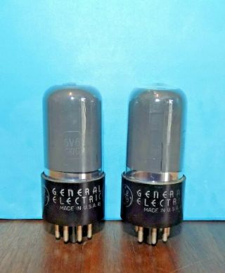 2 Matched Ge General Electric 6v6gt/g Tubes Gray Glass