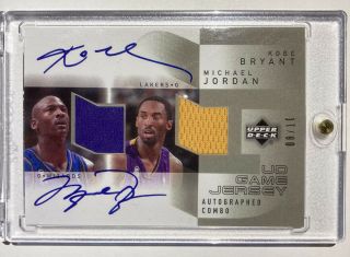 2003 Upper Deck Kobe Bryant/michael Jordan Autograph Gu Jersey Auto Reprint