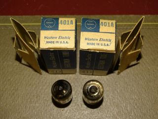 Pair,  Western Electric Type 401A/5590 Radio/Audio Tubes,  NOS 2