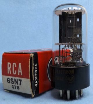 Rca 6sn7gtb Vacuum Tube Nos/nib Black Plates [] Getter Nh = 1963