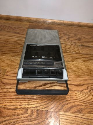 Ge Silver Black Portable Cassette Tape Recorder Player General Electric 3 - 5016c