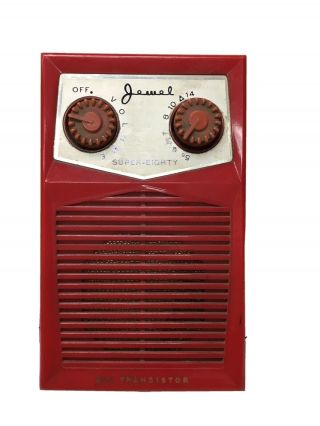 Vintage Jewel All Transistor Am Radio - Eighty Red