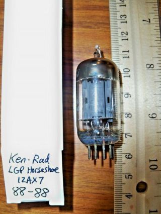 Ken - Rad Long Gray Plate Horseshoe Getter W 2 Dimples 12ax7 / Ecc83 Tube
