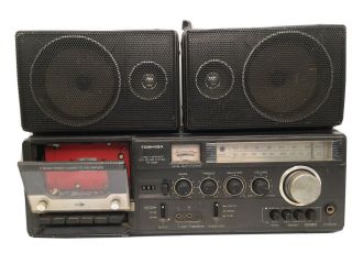 Vintage Toshiba Folding Boom Box Rt - 8700s 2 - Way 4 - Speaker Hifi Sound System