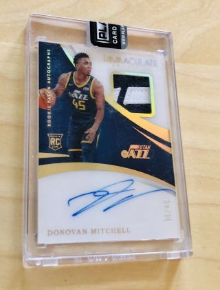 /45 Donovan Mitchell 2017 - 18 Immaculate Autograph Rpa Rookie Patch Auto Acetate
