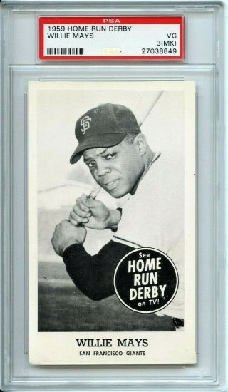 1959 Home Run Derby Willie Mays (hof) Psa 3 Vg (mk) Giants Rare,  34 Total Graded
