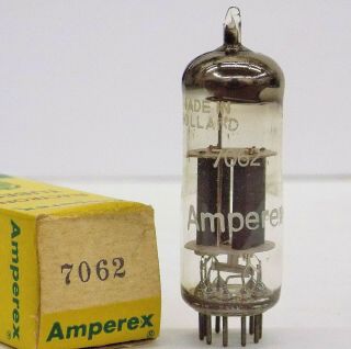 A N.  O.  S Vintage 1960 Amperex (holland) 7062 Vacuum Tube Tests Strong