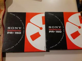 2) Sony Pr - 150 7 " X 1/4 " Reel W 1,  800ft Tapes Professional Recording Tape