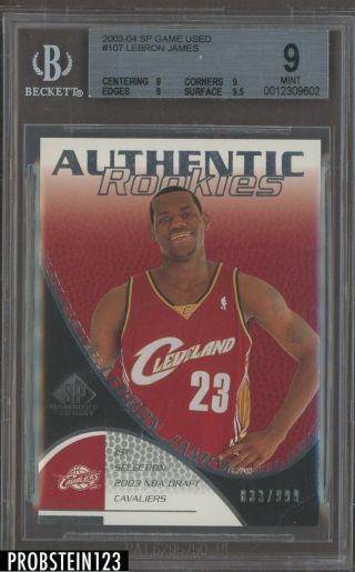 2003 - 04 Sp Game Authentic Rookies 107 Lebron James Rc Rookie /999 Bgs 9