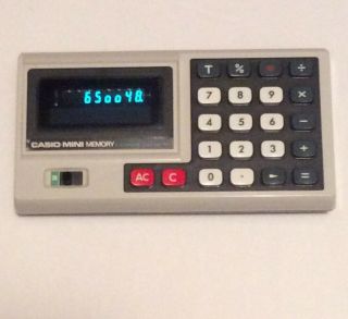 Vintage Casio Mini Memory Calculator Made In Japan Ad - 4145 &