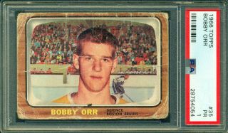 1966 67 Topps 35 Bobby Orr Rookie Card Psa 1 Pr