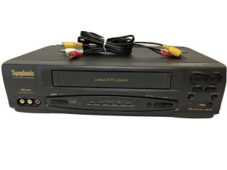 Symphonic Sl260a Video Cassette Recorder 4 Head Hi - Fi Vhs Player Vcr No Remote