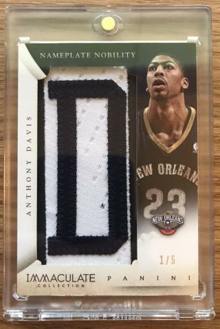 2013 - 14 Panini Immaculate Anthony Davis Nameplate Nobility Letter Patch 1/5