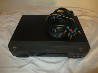 Jvc Hr - Vp58u Vcr 4 - Head Hi - Fi Vhs Player Video Cassette Recorder & Av Cables