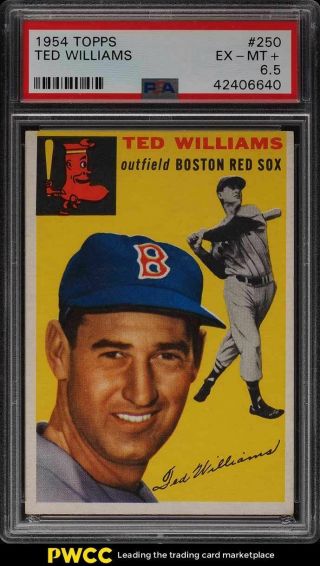1954 Topps Ted Williams 250 Psa 6.  5 Exmt,