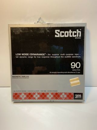 1 Blank Scotch 3m 212 1/4 R90 90 Minute Reel To Reel Tape Nos 7 "