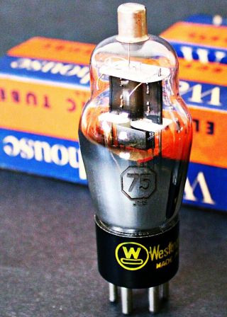 Vintage Westinghouse Nos Type 75 Dual - Diode Triode Vacuum Tube