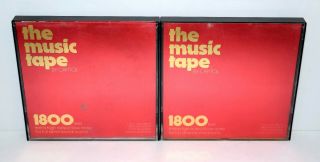 2 Vintage The Music Tape By Capitol Empty 7 Inch Reel To Reel Hard Storage Cases