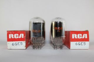 Matched Nib Pair Rca 6ge5 Power Tubes Test Very Strong 100 - 107 Nos,