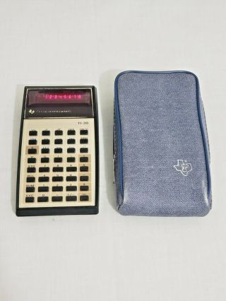 Vintage Texas Instruments Ti - 30 Calculator With Case