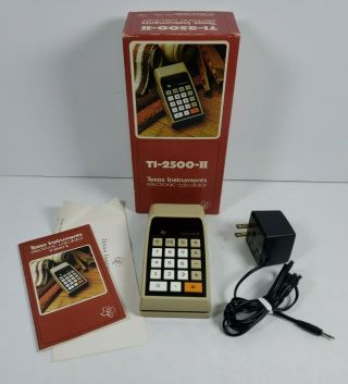 (non -) Vintage Texas Instruments Ti - 2500 Ii Electronic Calculator W/box