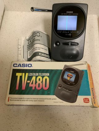 Vintage Casio Tv - 480 Portable Handheld Lcd Television Tv