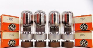 Quad Of N.  O.  S Vintage 1960 General Electric 7b5 Tubes W/matched Codes