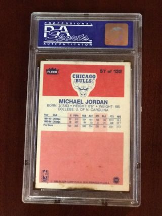 1986 Fleer Michael Jordan Rookie Card 57 PSA 2 2