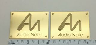 Audionote Speaker Grill Badges Pair Custom Engraved Brass Audio Note