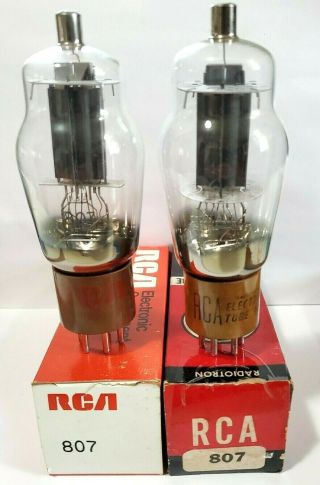 2 Matching Rca 807 Vacuum Tubes Nos / On Calibrated Tv - 7