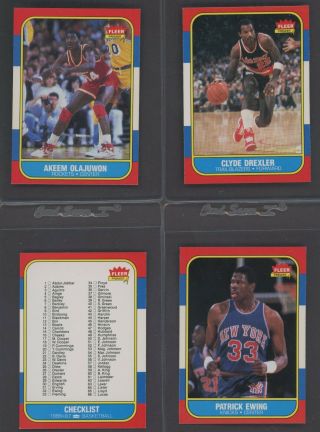 1986 Fleer Basketball Near Complete Set 131/132 Missing Jordan Rc W/ Bgs Graded