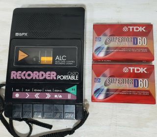 Vintage Gran Prix Portable Voice Recorder/player C620 W/2cassettes Vtg - Z