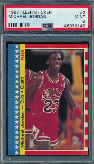 Michael Jordan 1988 - 89 Fleer Sticker Psa 9 3rd Year Card 2 Tough