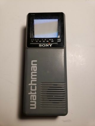 Vintage Sony Watchman Black & White Portable Tv Fd - 10a -