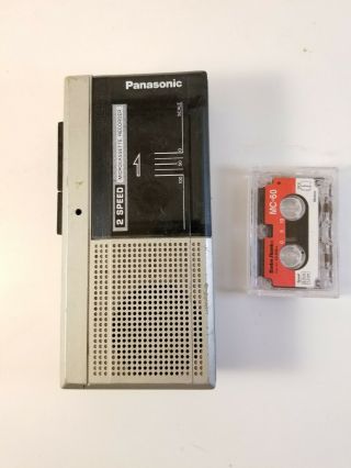 Vintage Panasonic Rn - 108 Micro Cassette Voice Recorder 2 Speed Tape