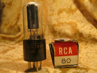Vintage Single Nos Nib Rca Type 80 Vacuum Tube Bitmatic