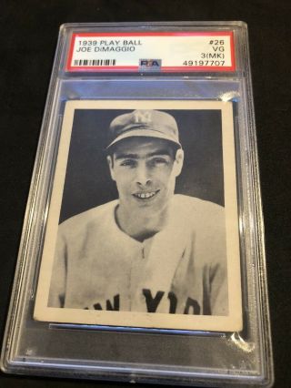 1939 Play Ball 26 Joe Dimaggio Psa 3 (mk) Vg - Ex Hof Rookie York Yankees