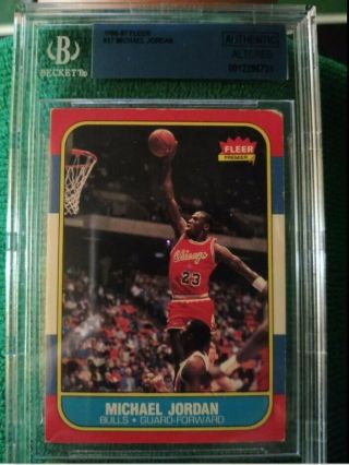 Michael Jordan 1986 - 87 Fleer Rookie Card 57 Bgs Authentic Rc Goat Invest $3k Bv