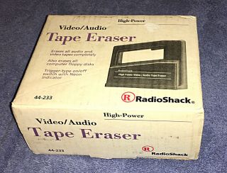 Radio Shack High - Power Video/audio Tape Eraser 44 - 233a Box