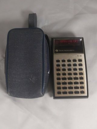 Texas Instruments Ti - 30 Vintage Calculator With Case