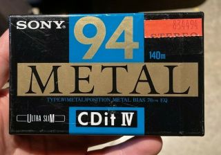 Nos Sony Metal 94 Cdit Iv Cassette Tape