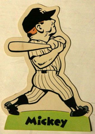 1975 Laughlin Stand - Up Mickey Mantle York Yankees Signed By Bob Laughlin